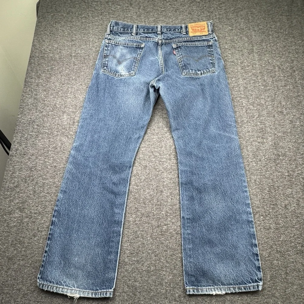 Levi's 517 Boot Cut Jeans‎ Medium Wash Men's Sz 36x30 Cowboy Workwear Whiskered